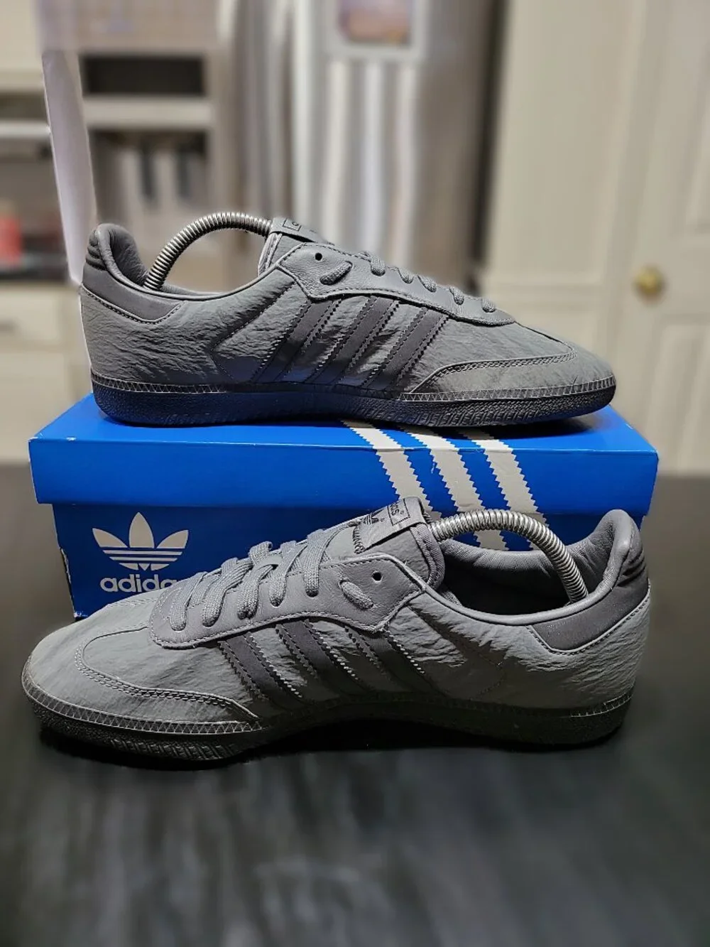 ADIDAS Samba OG Originals Grey Nylon Reflective Gum Sole Men's Size 9.5 (#3124)
